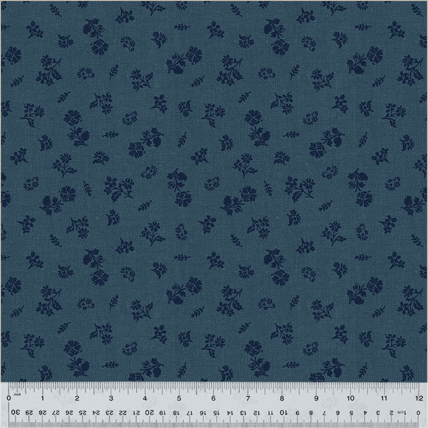 Floral Indigo Poplin Fabric — OEKO-TEX Certified | Windham Fabrics | By the Half Yard