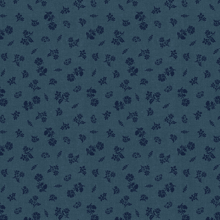 Floral Indigo Poplin Fabric — OEKO-TEX Certified | Windham Fabrics | By the Half Yard