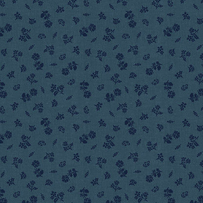 Floral Indigo Poplin Fabric — OEKO-TEX Certified | Windham Fabrics | By the Half Yard