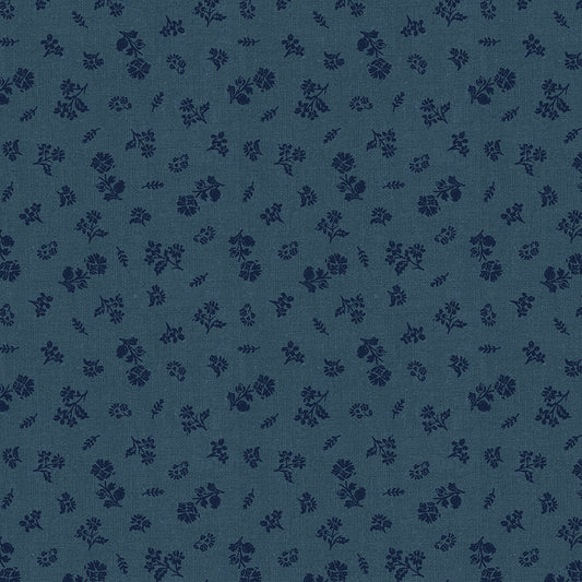 Floral Indigo Poplin Fabric — OEKO-TEX Certified | Windham Fabrics | By the Half Yard