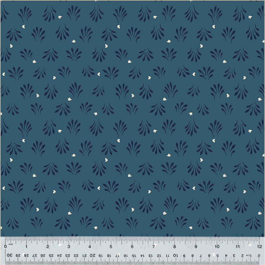 Petals Indigo Poplin Fabric — OEKO-TEX Certified | Windham Fabrics | By the Half Yard