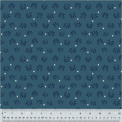 Petals Indigo Poplin Fabric — OEKO-TEX Certified | Windham Fabrics | By the Half Yard