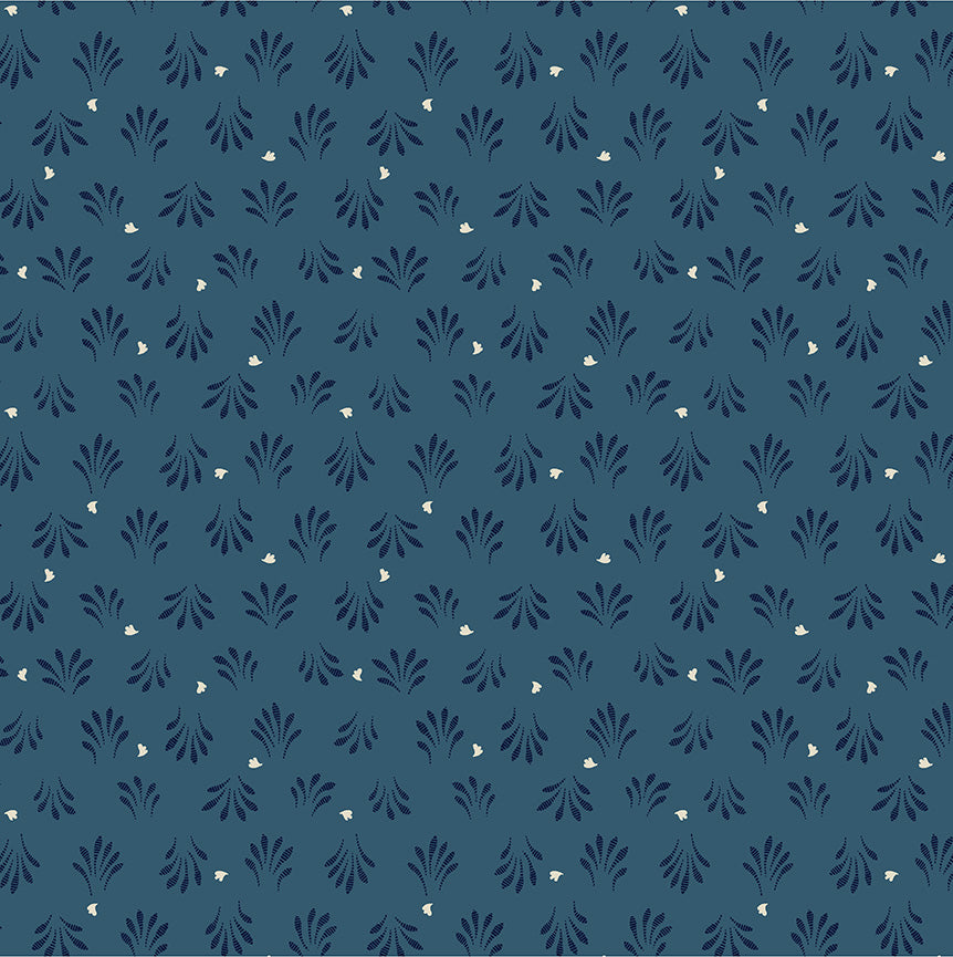 Petals Indigo Poplin Fabric — OEKO-TEX Certified | Windham Fabrics | By the Half Yard