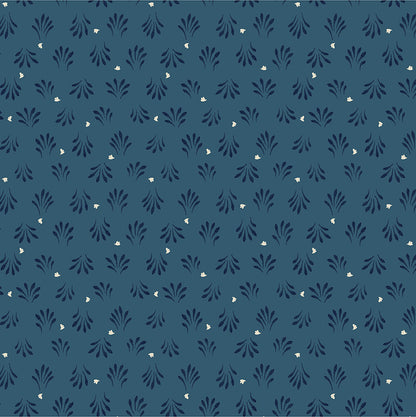 Petals Indigo Poplin Fabric — OEKO-TEX Certified | Windham Fabrics | By the Half Yard