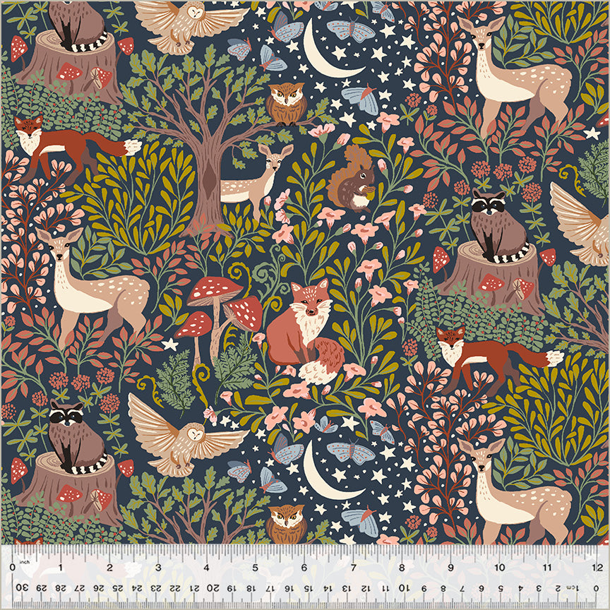 Enchanted Night Organic Cotton Poplin Fabric | Windham Fabrics | Half Yard