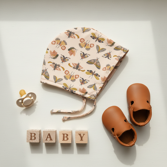 Moonlit Moths Blush Poplin - GOTS & OEKO-TEX Certified 44" Wide by the Half Yard