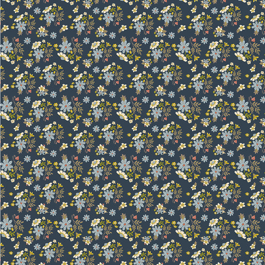 Floral pattern on a dark blue background