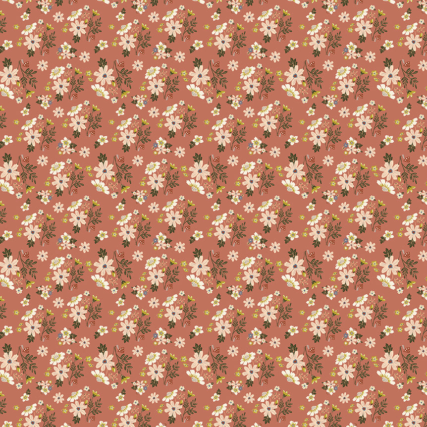 Small floral pattern on a pink background