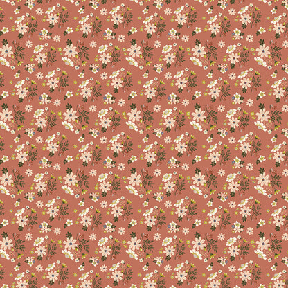 Small floral pattern on a pink background