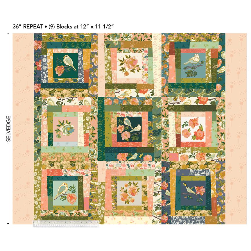 Lush Life Multi Squares Cheater Cloth Whole Cloth - Organic Cotton 44/45" Wide by the Yard (Copy)