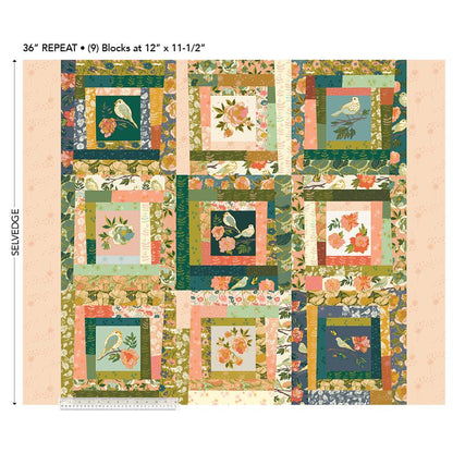 Lush Life Multi Squares Cheater Cloth Whole Cloth - Organic Cotton 44/45" Wide by the Yard (Copy)