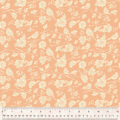 Birdsong Pink Organic Cotton Poplin Fabric — Pink | Windham Fabrics | Half Yard