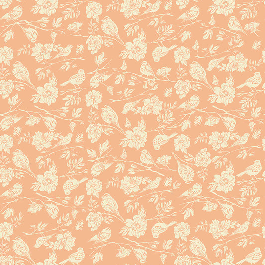 Birdsong Pink Organic Cotton Poplin Fabric — Pink | Windham Fabrics | Half Yard