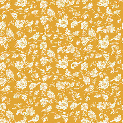Birdsong Golden Organic Cotton Poplin Fabric — Deep Gold | Windham Fabrics | Half Yard