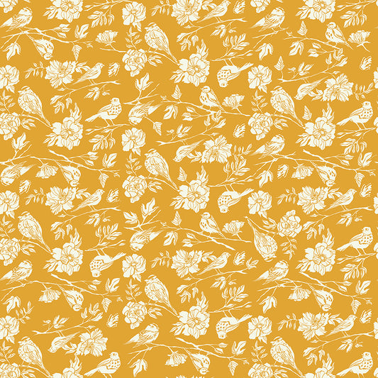 Birdsong Golden Organic Cotton Poplin Fabric — Deep Gold | Windham Fabrics | Half Yard