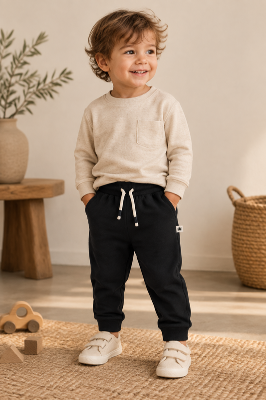 Little Yucca Organic Cotton Jogger Pants – Anthracite
