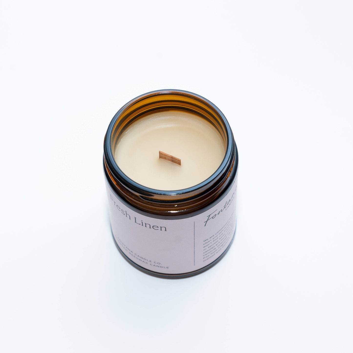 Non-Toxic Fresh Linen Beeswax & Essential Oil Jar - Natural Candle