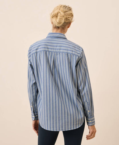 Pact Women's All Day Organic Poplin Classic Shirt – Berkeley Stripe