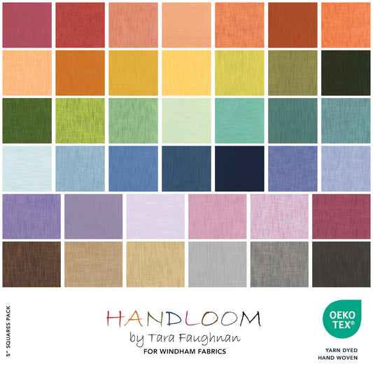 Handloom 5" x 5" Charm Square Precut Pack — 36 Colors | Windham Fabrics | Tara Faughnan