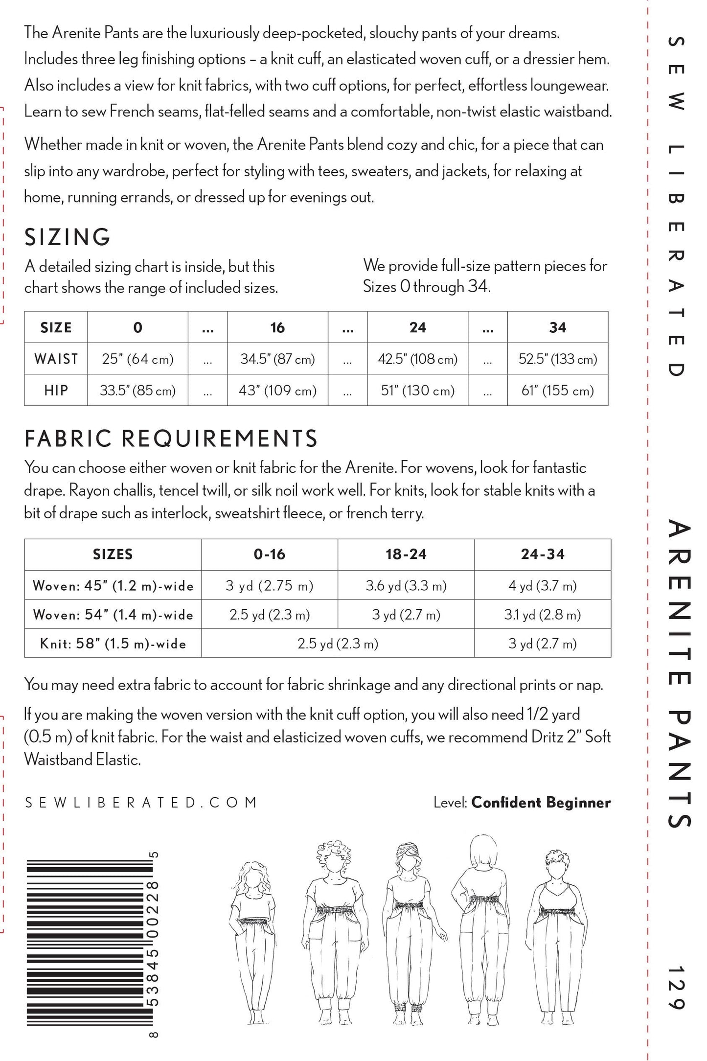 Arenite Pants Sewing Pattern