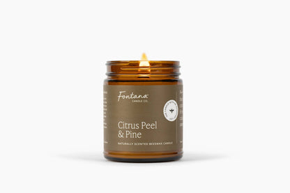 Fontana Citrus Peel & Pine Beeswax Essential Oil Jar Candle