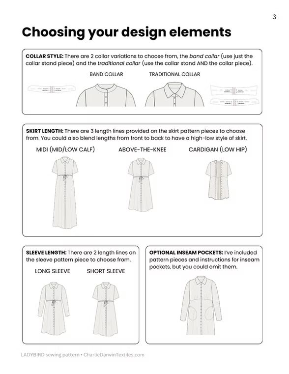 Ladybird Dress & Jacket Sewing Pattern | Charlie Darwin Textiles