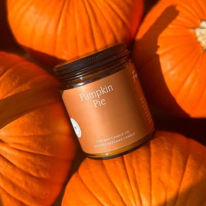 Pumpkin Pie Essential Oil Beeswax Jar Candle: Non-Toxic