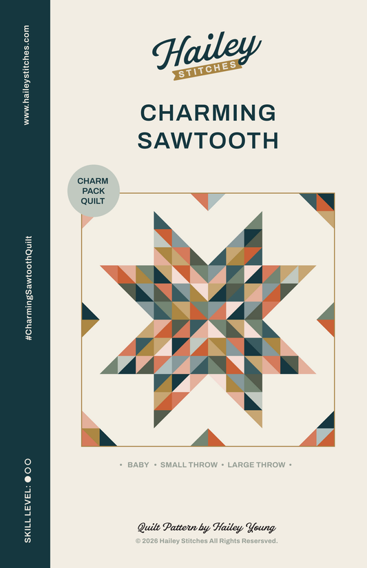 Charming Sawtooth Quilt Pattern by Hailey Stitches