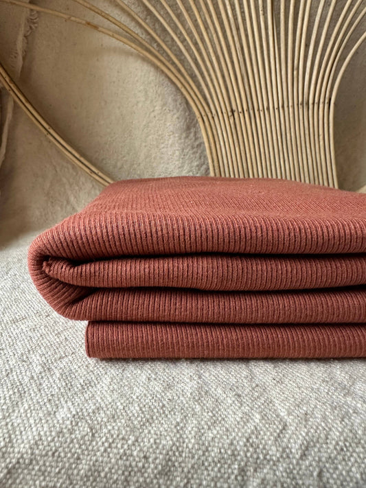 Organic Cotton 2x1 Rib Knit Tawny