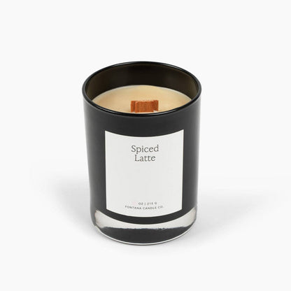 Fontana Spiced Latte Beeswax Candle | Noir Black Glass