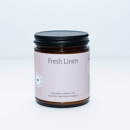 Non-Toxic Fresh Linen Beeswax & Essential Oil Jar - Natural Candle