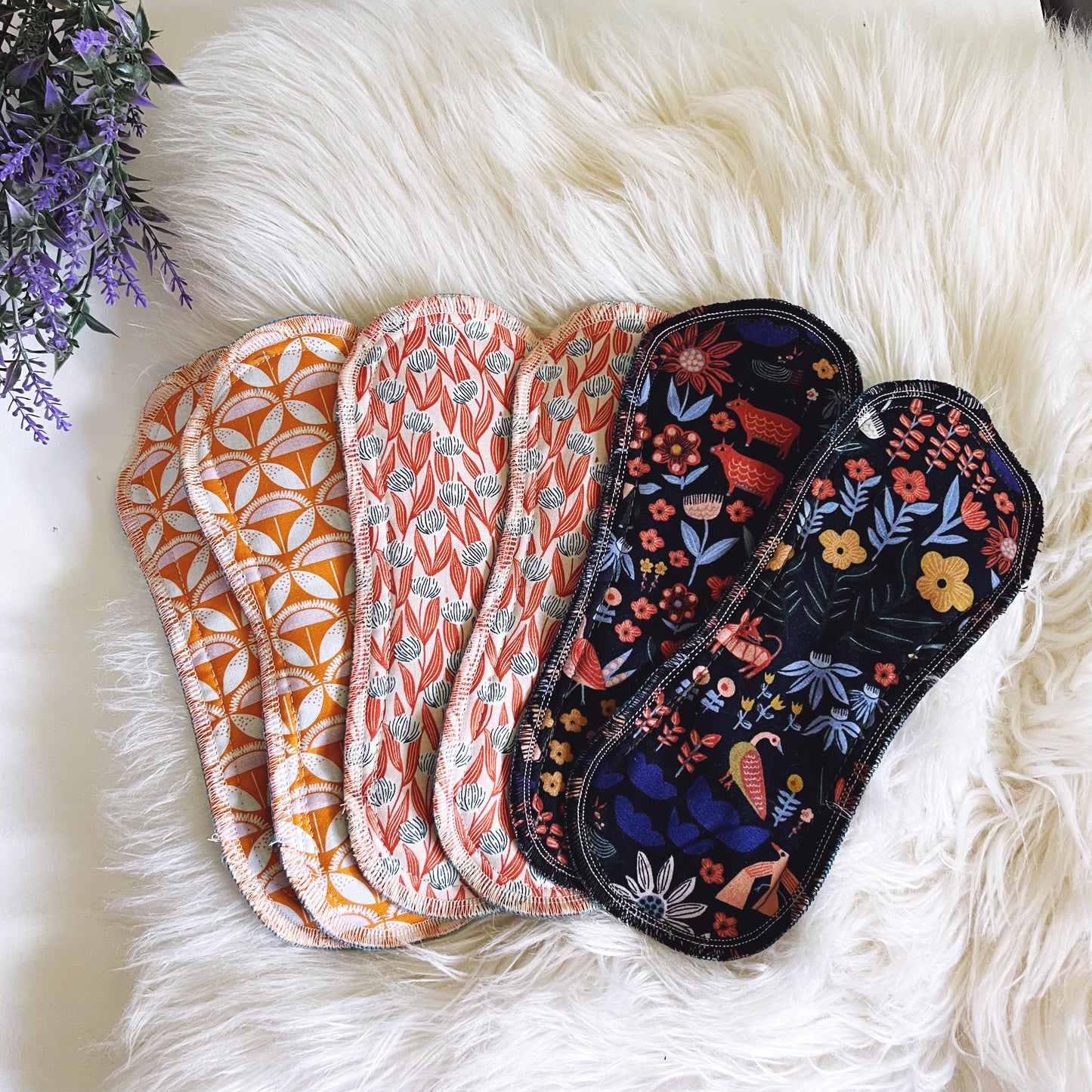 Wildflowers Collection Organic Cloth Pantyliners Set of 6