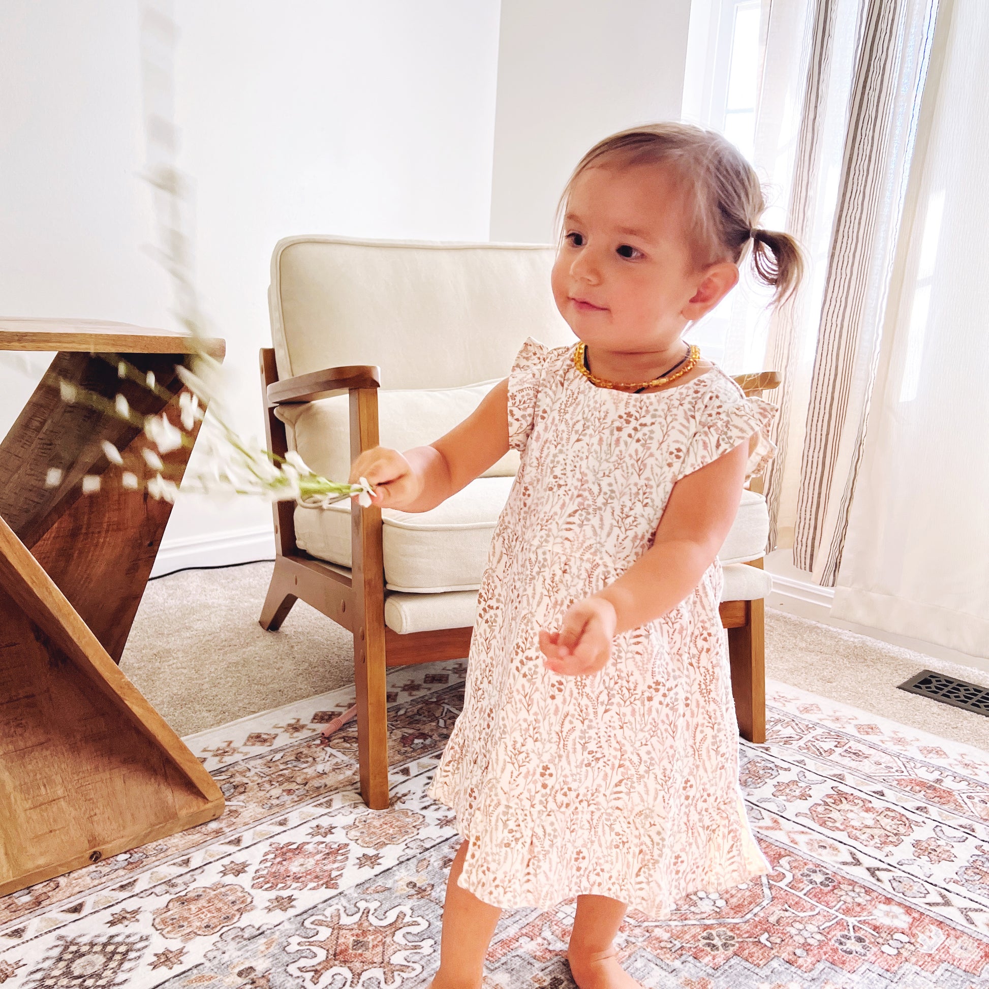 Organic Baby & Kids Tilly Tiered Dress - Marine Floral Organic Baby & Kids Tilly Tiered Dress - Marine Floral