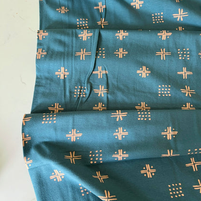 Mudcloth Blue Interlock Knit