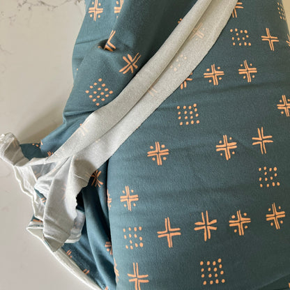 Mudcloth Blue Interlock Knit