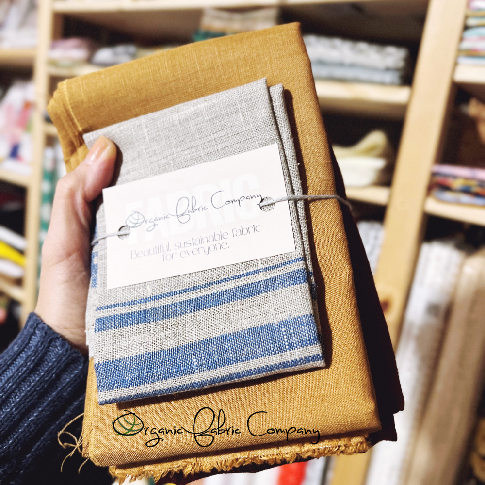 European linen fabric grab bag with assorted OEKO-TEX certified linen cuts in various colors