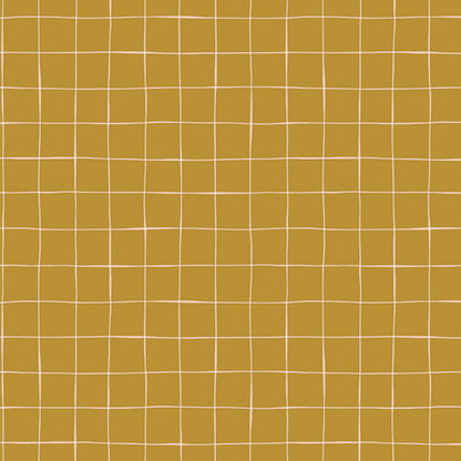 Grid pattern with white lines on a mustard yellow background