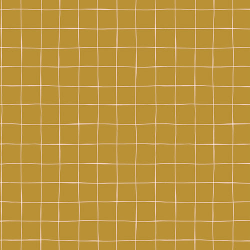 Grid pattern with white lines on a mustard yellow background
