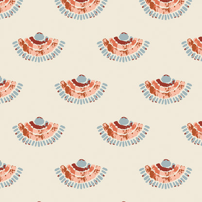 Pattern of decorative elements on a beige background