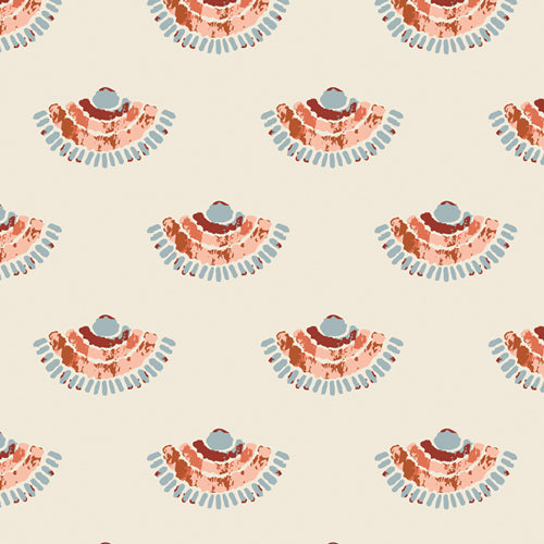 Pattern of decorative elements on a beige background