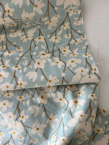 Dogwood Skylight Flannel Fabric - OEKO-TEX Double-Brushed Cotton by the Half Yard