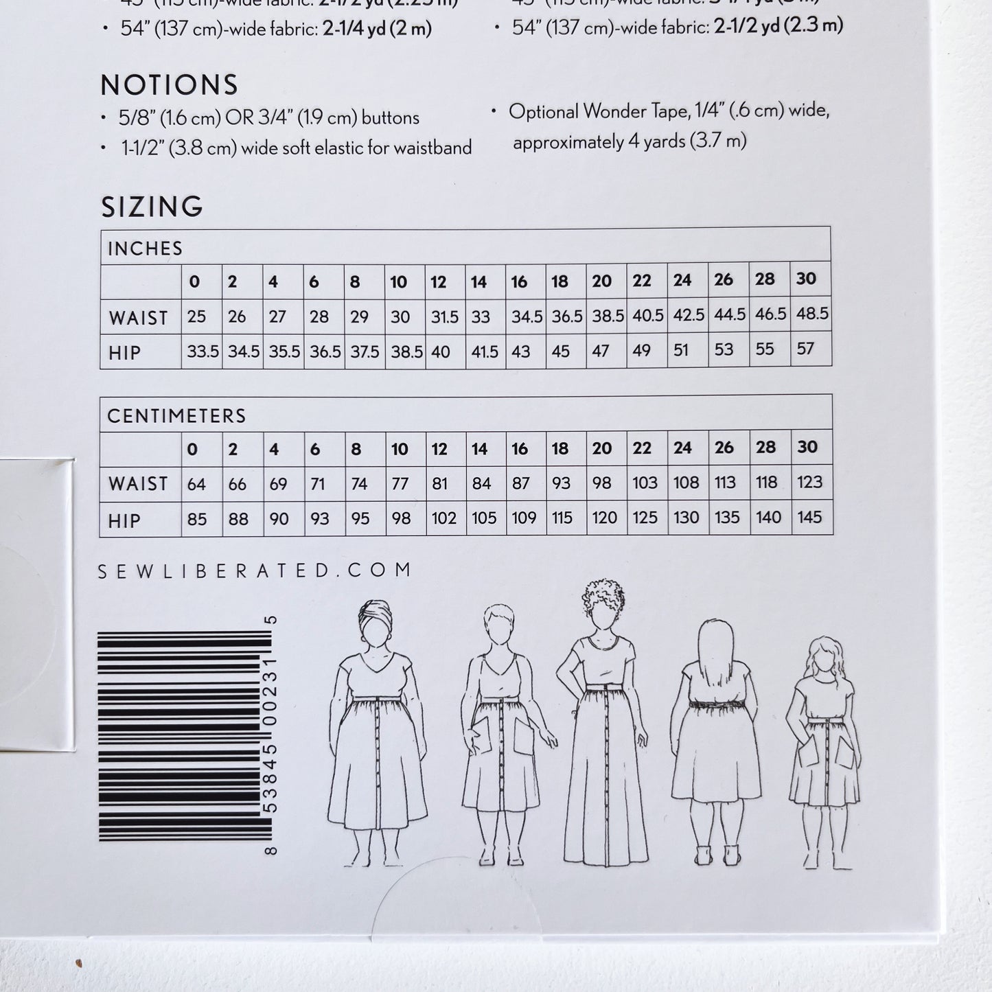 Estuary Skirt Sewing Paper Pattern