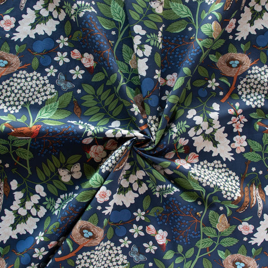 Flowering Trees Night Organic Poplin