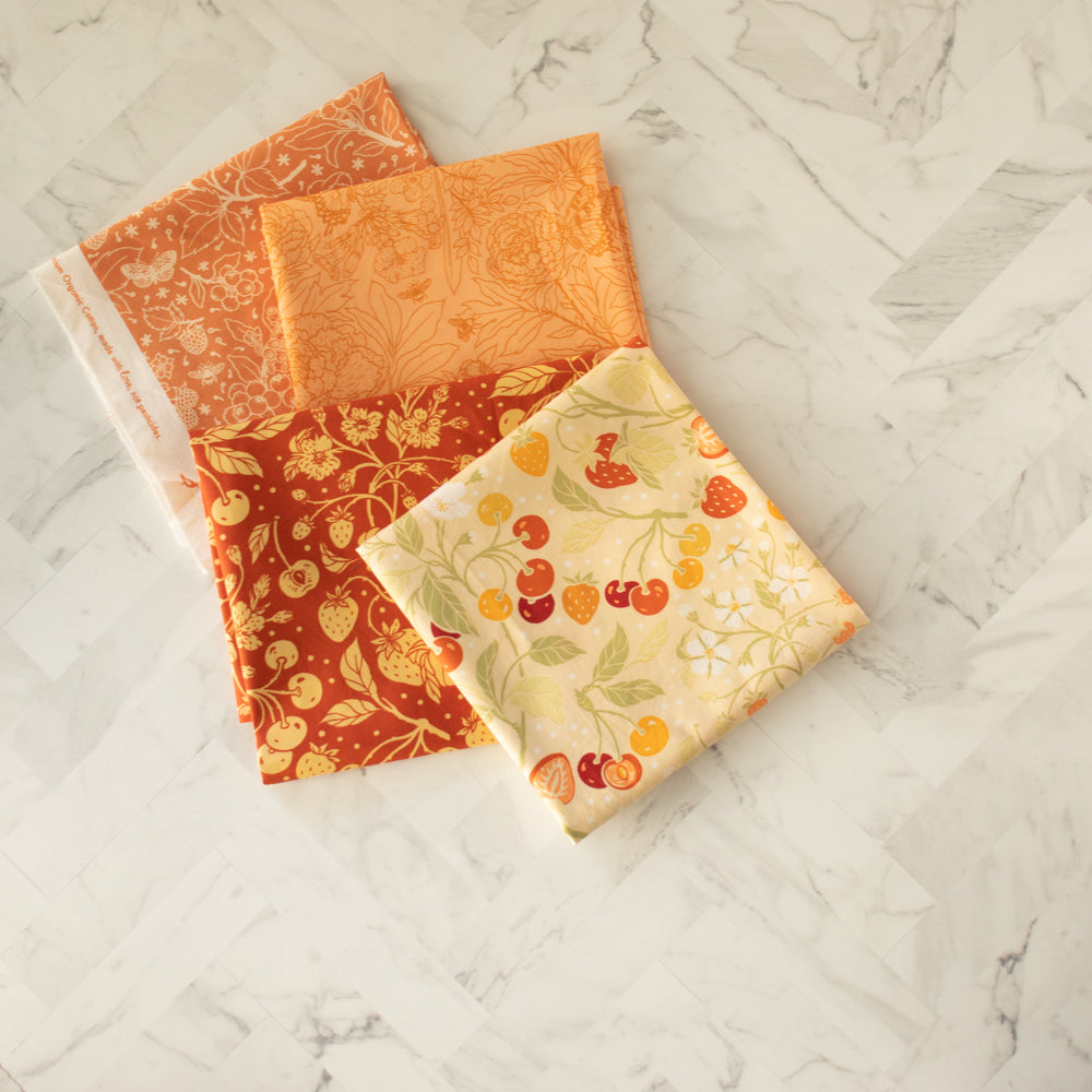 Peonies Tonal Peach Organic Poplin