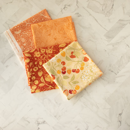 Peonies Tonal Peach Organic Poplin