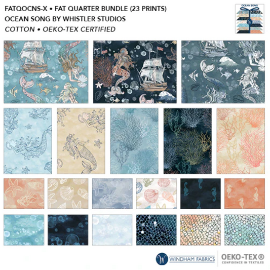 Ocean Song Fat Quarter Precut Pack — 23 Prints | Windham Fabrics | Whistler Studios