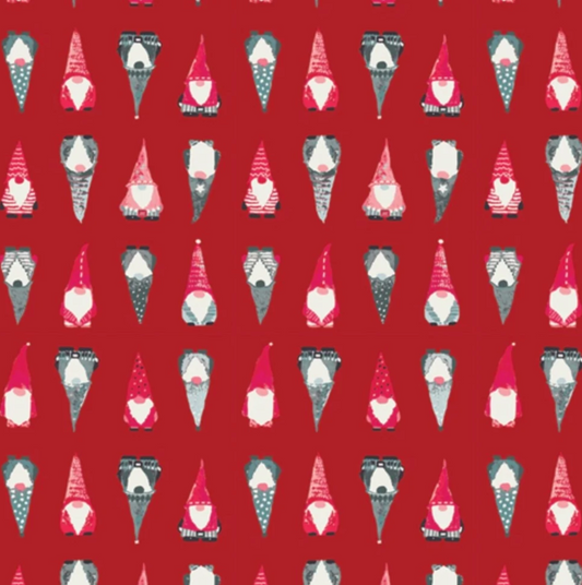 Playful Gnomes Berry Adventale Cotton Poplin by Katarina Roccella | Half Yard