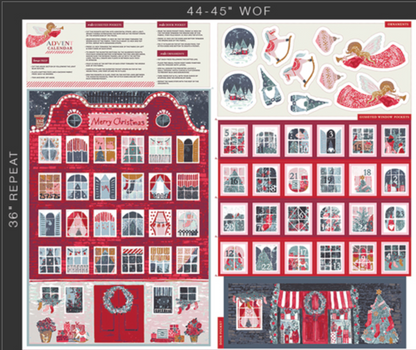 Advent Calendar Panel Adventale Cotton Poplin by Katarina Roccella | 1 Yard Panel