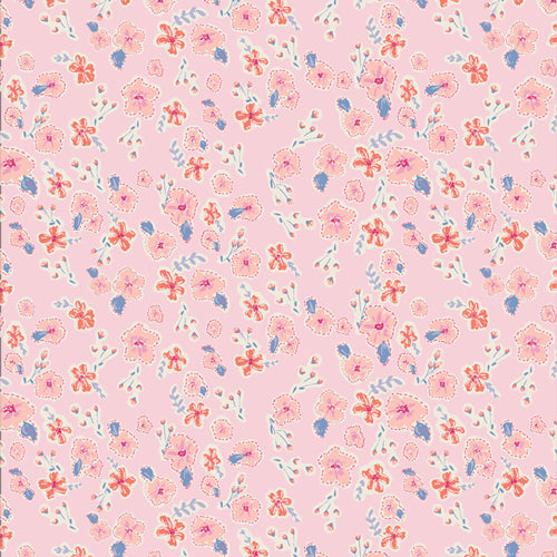 Floral pattern on a pink background