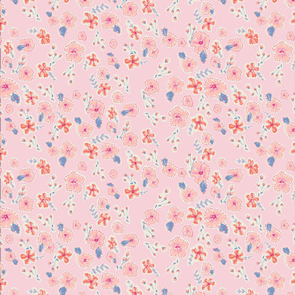 Floral pattern on a pink background